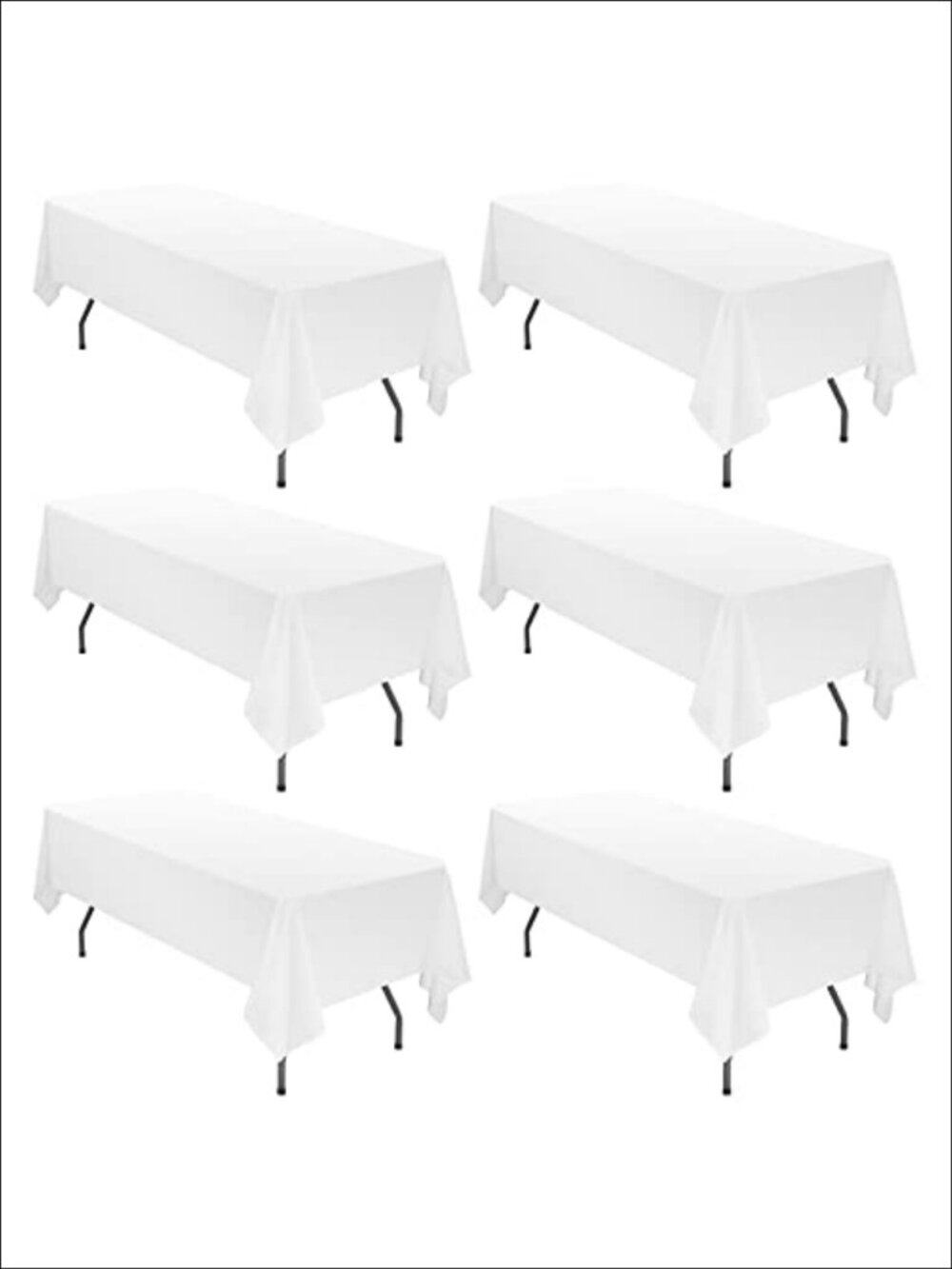 6 Pack Polyester Tablecloths 60x102 Rectangular Wrinkle Resistant Washable